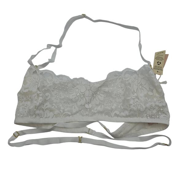 Free People We Are HAH Womans size XL Don't Cross Me Halter Bralette White NEW - Picture 1 of 8